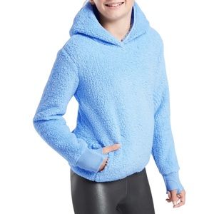 ATHLETA GIRL Light Blue SO SNUG SHERPA Long Sleeve Soft Cozy Hoodie Sz XL -14